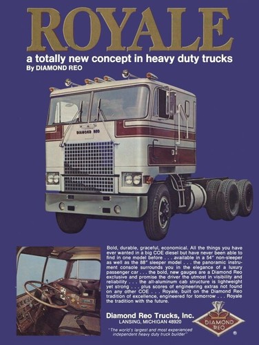 1972 Diamond T REO Royale 54" COE Truck NEW METAL SIGN: 9x12" Free Shipping - 第 1/1 張圖片