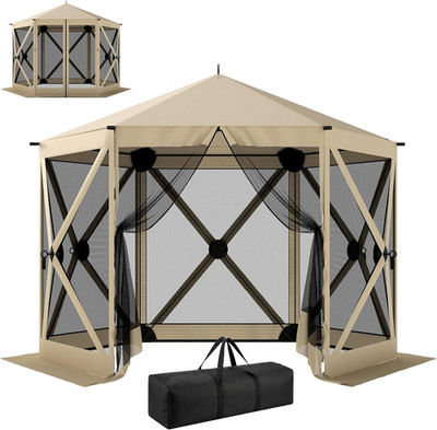10 X 11 Ft Pop up Gazebo Screen Tent, Outdoor Portable Instant Camping Canopy Sc