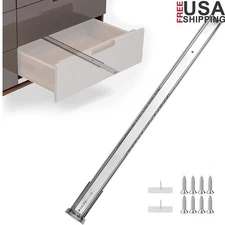 16" Heavy Duty Bottom Mount Drawer Slides 5 Pack Cabinets Dresser Storage Silver