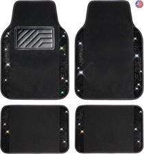 CAR PASS Bling Diamond Car Floor Mats, Sparkling Crystal Shining Glitter