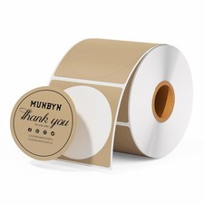 2 Inch Brown Circle Thermal Labels for Logo, 750 Sheets/1 Roll