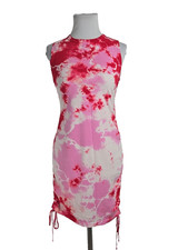 Cotton Citizens USA Red Pink Tie-dyed Sleeveless Crew Neck T-shirt Dress Small S