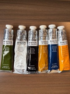 WINSOR & NEWTON WINTON OIL COLOUR paint 200ml x6 pre-owned, 5 never used!