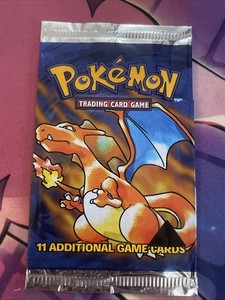 1999 Pokemon Charizard - BASE SET Black Triangle Error Stamped EMPTY PACK