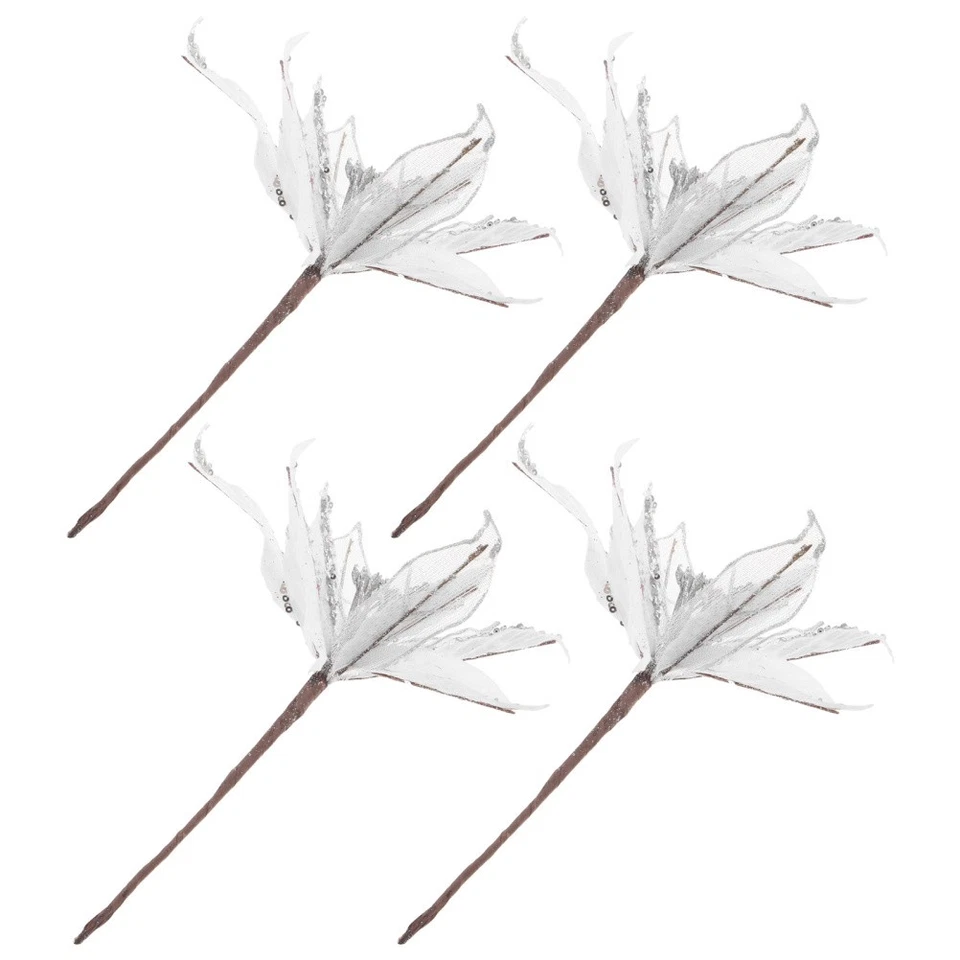  6 Pcs Fiori Albero Di Natale Decorazioni Per L'albero Delle Vacanze - Immagine 4 di 4