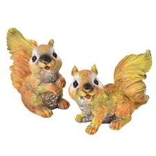 Sungmor Outdoor Garden Statues, 2PCS Resin Squirrel Sculptures, Lovely Ornaments