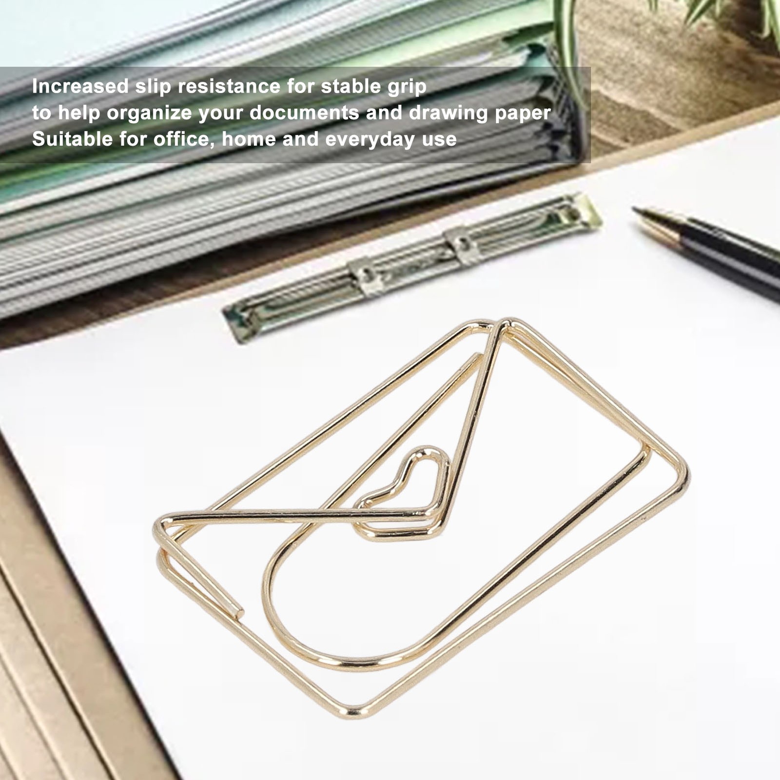 100pcs Metallic Paper Clips Golden Electroplating Process Anti Rust Paper Clips