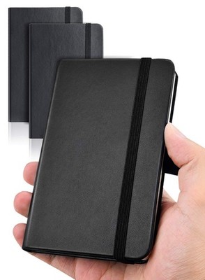 AISBUGUR Mini Black Pocket Journals (2-Pack)   3.7x5.7'', 320 Pages Total