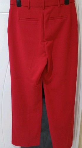 M&S COLLECTION Tailored Straight Leg Trousers Size 12 LONG RED - Picture 8 of 8