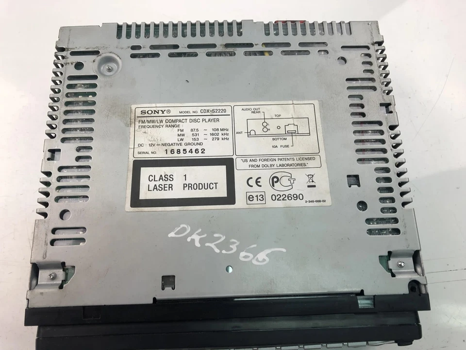 SSANGYONG KYRON Lecteur de Musique Sans GPS CDX-S2220 2006 17728721 - Photo 3/4