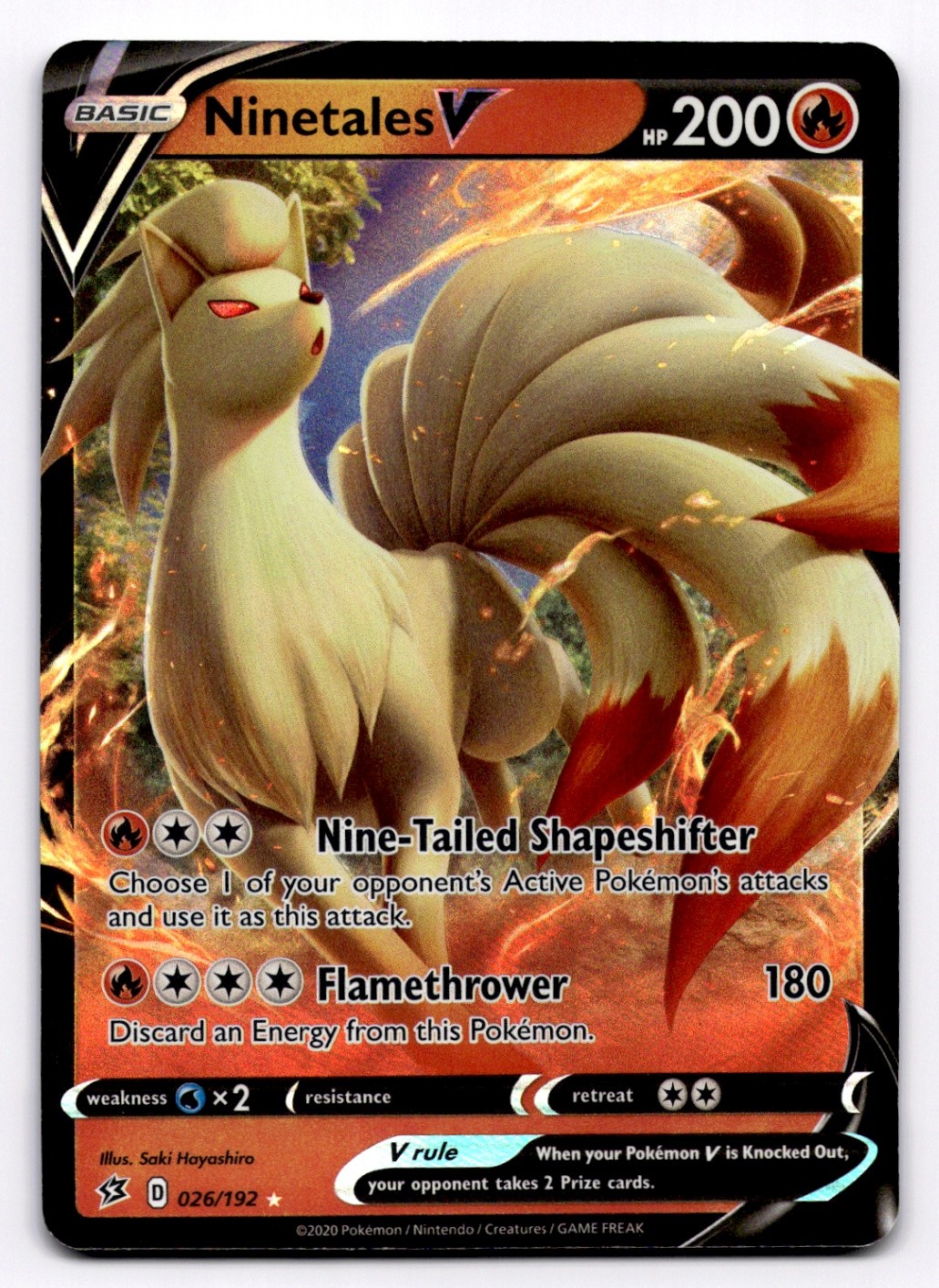 Ninetales V SWSH02: Rebel Clash - Pokemon NM 026/192