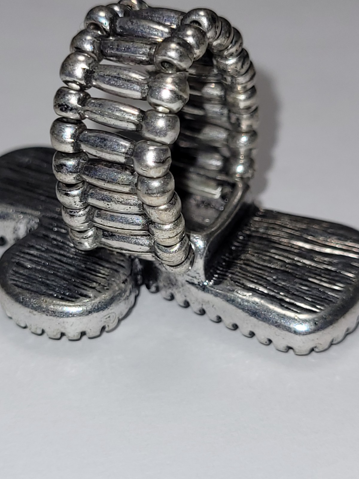 Vintage Silvertone Cross Statement Ring Stretch B… - image 10