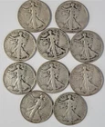 Set of (10) Consecutive Walking Liberty Half Dollars 1944-D through 1947-D