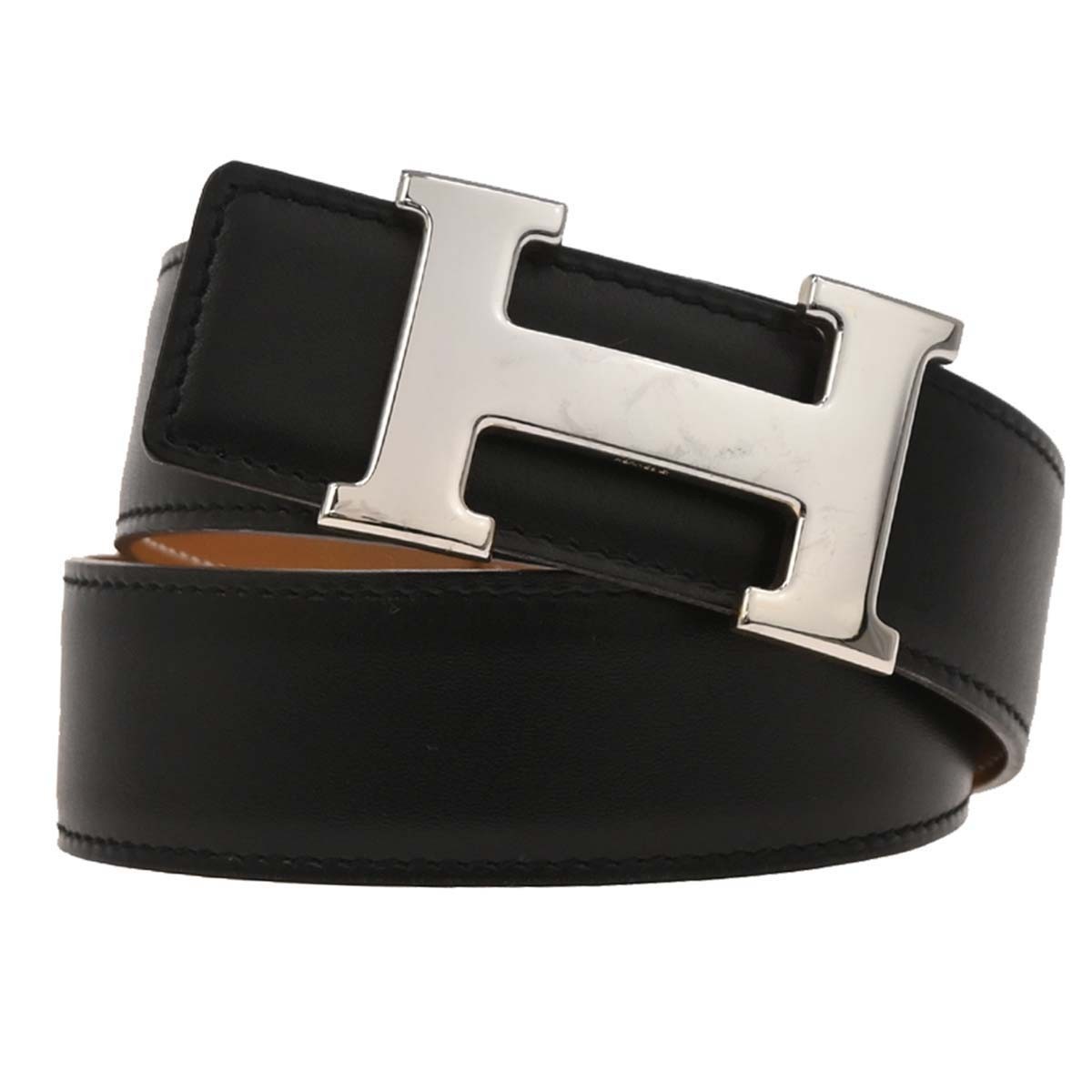 Hermes H Buckle Constance Belt 65 Black Box Calf Plated Women\'s HERMES HERMES H Logo Constance Reversible Buckle Belt Leather Black  main image 3