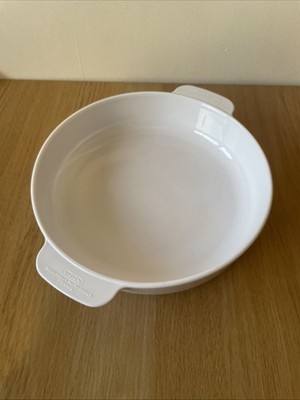 Vintage weiße Corning Vision Brunisseur Micro Ondes Schale - 25 cm