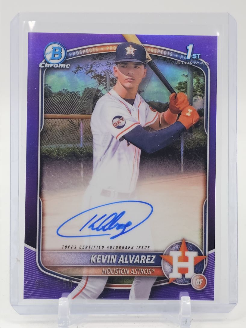 KEVIN ALVAREZ 2025 BOWMAN CHROME 1ST AUTOGRAPH PURPLE AUTO /250 Q4920