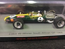 Spark 1/43  Lotus 49 F1  1968 South African Grand Prix winner #4 J. Clark S6363