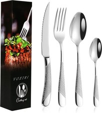 Cutlery Set 16Pcs Knife Forks & Spoons and Teaspoons Set 18/10 Stainless Steel