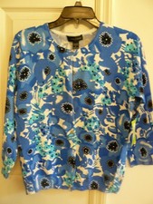 Cable and Gauge Sweater-Blue design, Button Up "Brand New with tags"