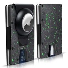 Magnetic Carbon Fiber Slim Wallet with Money Clip, RFID Blocking, AirTag Comp...