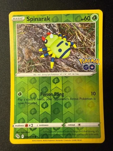 Spinarak 006/078 Common Pokemon GO Pokemon Reverse Holo Lightly Played