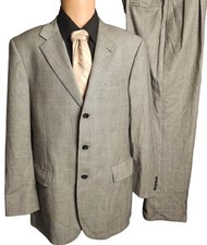Jos A Bank Glen Plaid Suit Mens 41R - 35x30 Houndstooth Gray 3 Button Classic