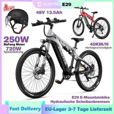 DUOTTS E29 Elektrofahrrad 720W 48V13.5Ah EBike 40KM/H 27.5'' Drehmomentsensor MTB