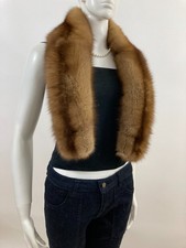 Beautiful and Luxuriously Classic Rich Brown Sable Fur Scarf - New Satin Lining