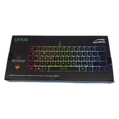 Speedlink Letos - RGB Gaming Tastatur 60%, kabelgebunden, USB-C Kabel abnehmbar,