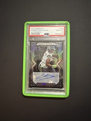 2022 Panini Obsidian Kenneth Walker III Rookie Auto #108 /199 PSA 10 Seahawks