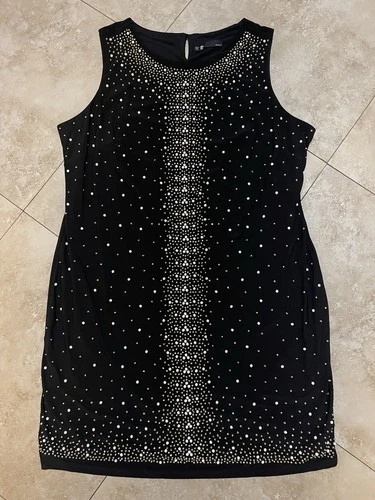 Vintage Leslie Faye Black Dress Glam Beaded Beauty/ Size 22W