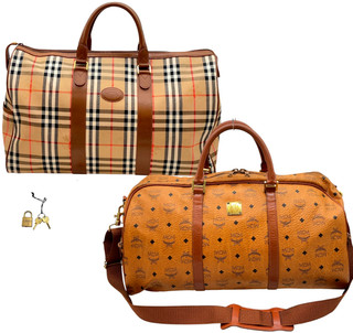 Auth Vintage MCM Visetos & Burberry Nova Check Boston Bags SK050080