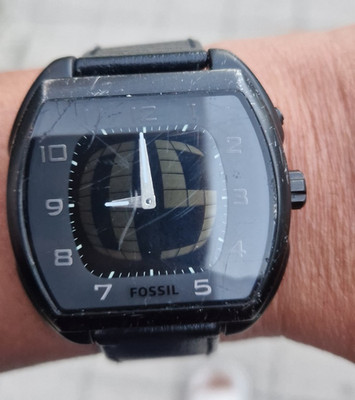 Fossil BG-2193 Quarz Herren Uhr Leder schwarz Edelstahl 50m Analog