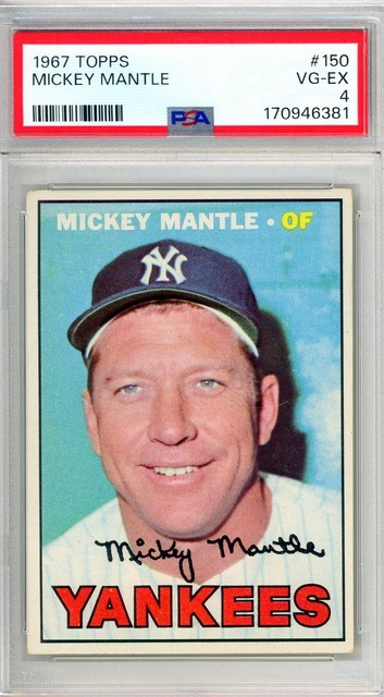 1967 Topps MICKEY MANTLE #150 PSA Grade 4 VG-EX Cond "Just Graded 6-7 Looks"
