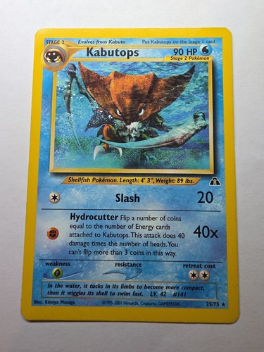 Kabutops 25/75 Pokemon TCG Neo Discovery Non Holo Rare LP