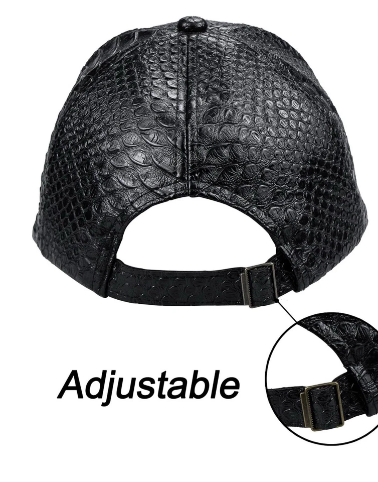 全新 男式 鳄鱼纹 真皮革 棒球帽 可调帽子 夏季帽 — 第 4/4 张图片