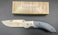 Buckshot Collector Knife ~ Smooth Aluminum Black Weave Handles YC-S-8389-BK NEW