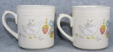 Set of 2 Vtg International China Stoneware Marmalade Japan Goose Coffee Cups