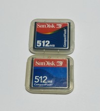Lot Of 2 SanDisk 512MB CompactFlash CF Card SDCFJ W/ Jewel Case Free Shipping