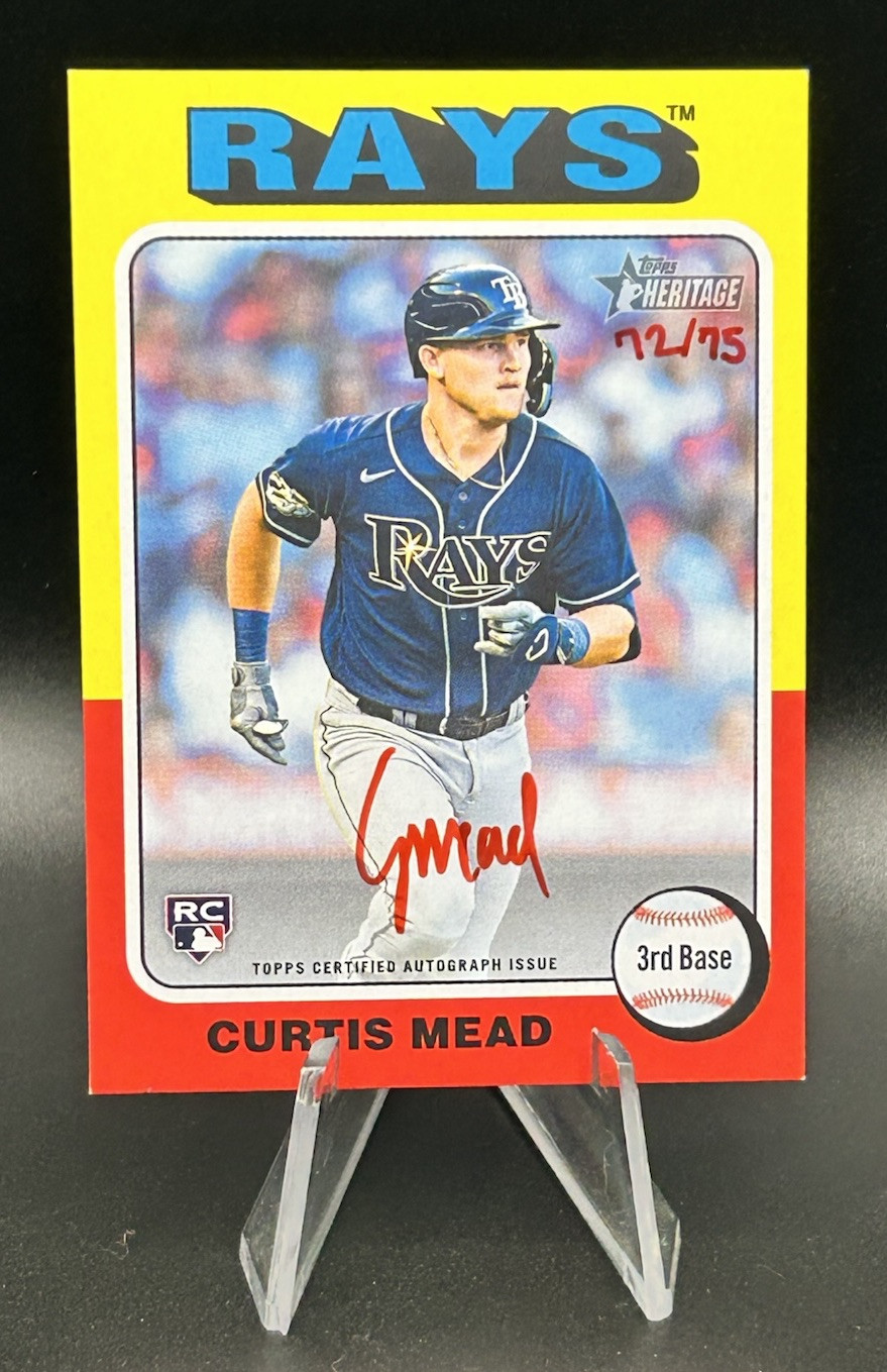 2024 Topps Heritage - Curtis Mead - Red Ink Real One Auto 72/75