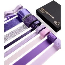 Luxury purple ribbon 40 yards, 9 textures  sizes chiffon, satin, orga