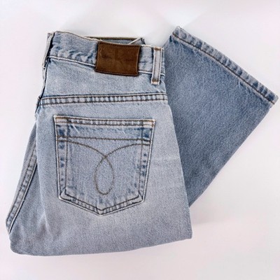 Vintage Calvin Klein Jean Womens 3 Straight Leg Double Stone Wash Light Blue 90s
