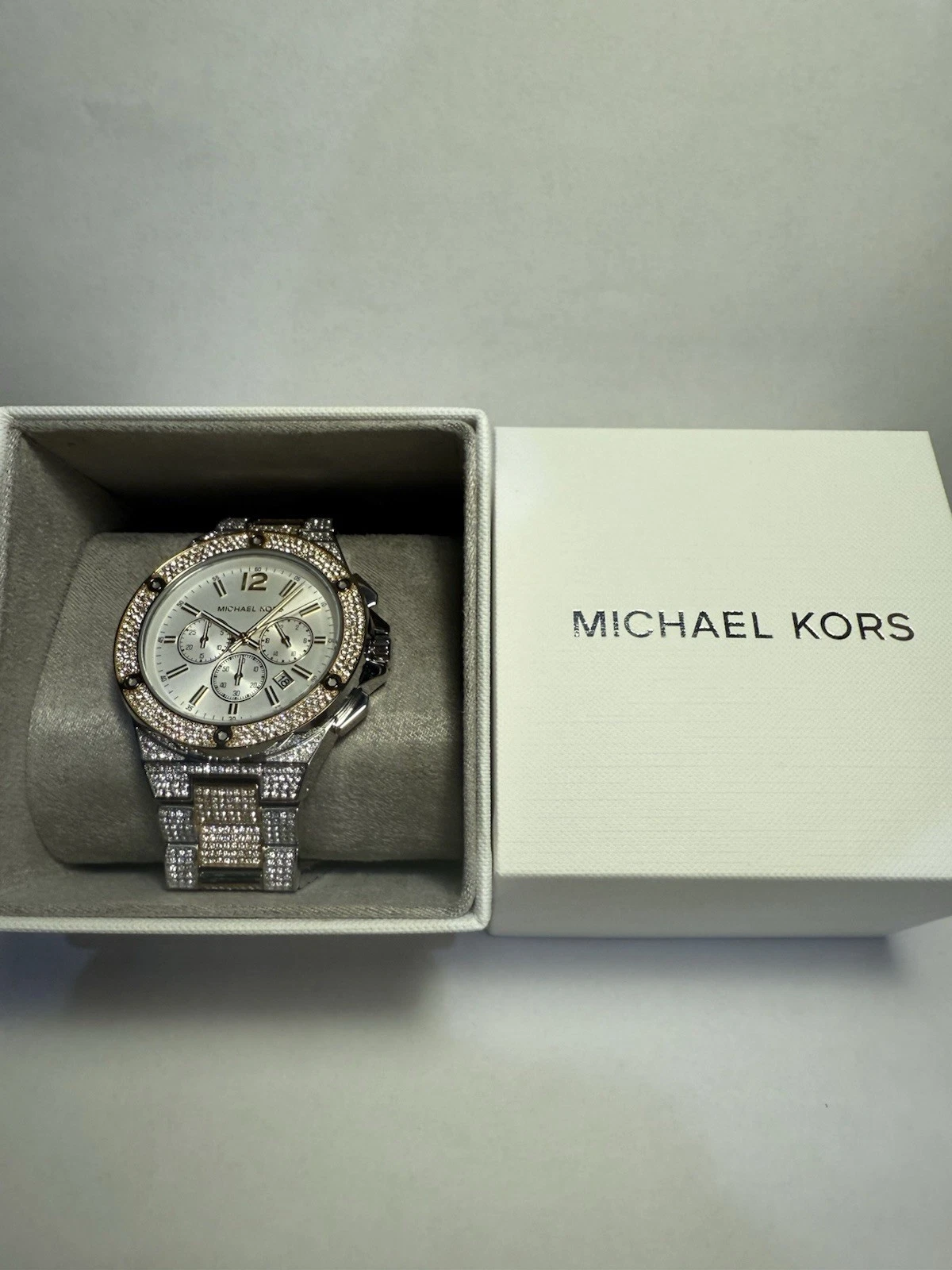 Orologio MK9150 Michael Kors Uomo Lennox Cronografo Bicolore Acciaio Inox 45mm