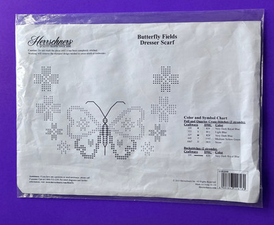 Herrschners Butterfly Fields Dresser Scarf #110200 NEW