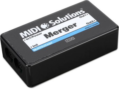 MIDI Solutions MultiVoltage Merger 2-in 2-out MIDI Merge Box