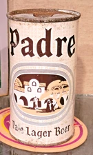 1958 PADRE STEEL FLAT TOP BEER CAN MAIER BREWING LOS ANGELES CALIFORNIA