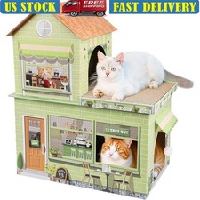 Cardboard Cat Houses for Indoor Kitten Scratcher Houses  Condos Play House Bed