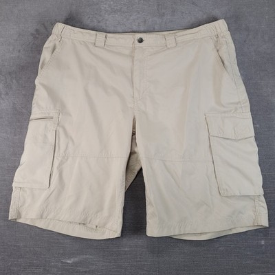 Columbia Mens Silver Ridge Cargo Shorts Tan Beige Size 42 Hiking Fishing Outdoor