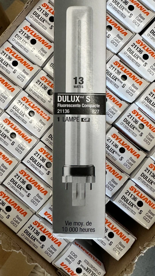 24 x Sylvania 21136 CF13DS/827/ECO  2 Pin GX 23 Base -2700 Kelvin -24 pcs bundle - Image 2 of 4