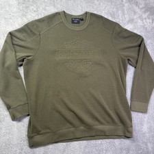Harley Davidson Sweater 96017-23VM Men&rsquo;s XXXL Pullover Green Bar & Shield 3XL